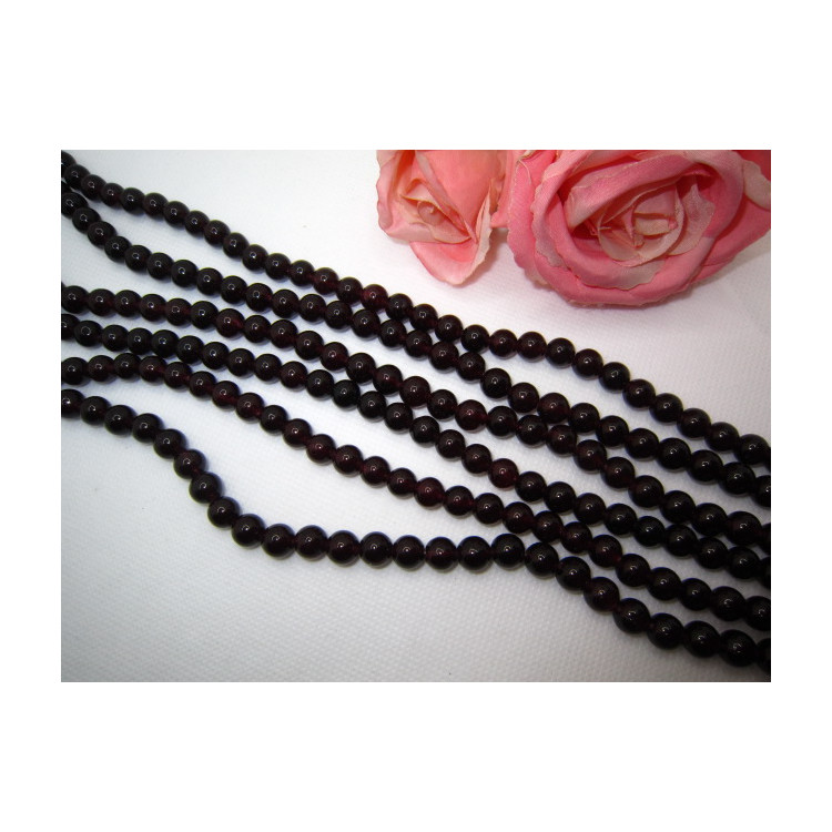 PERLES JADE BORDEAUX 8MM