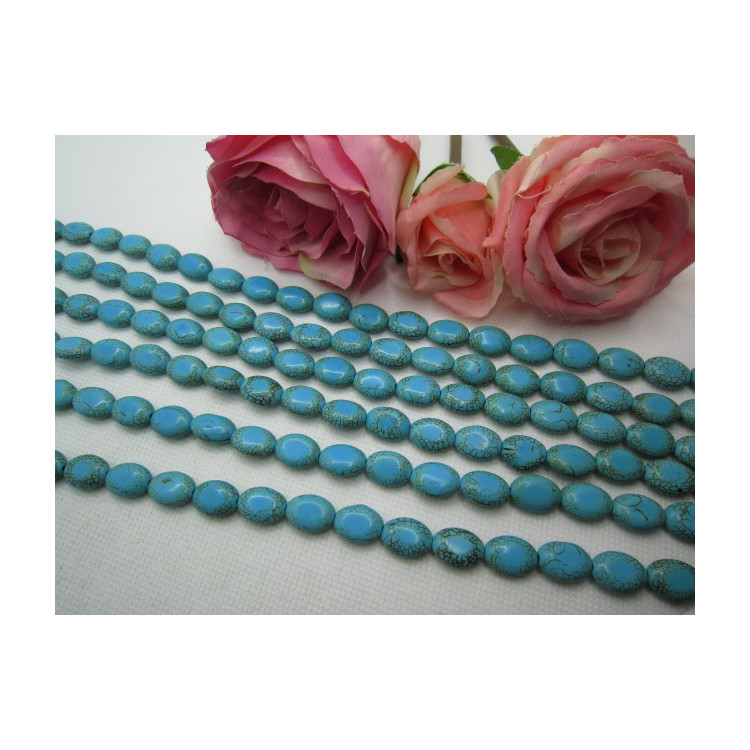 PERLES TURQUOISE OVALE 10X14MM