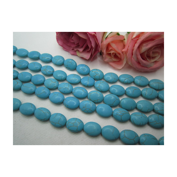 PERLES TURQUOISE OVALE 15X20MM
