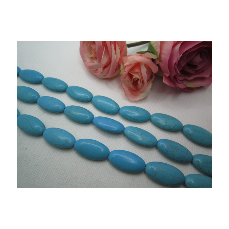 PERLES TURQUOISE OVALE 15X28MM