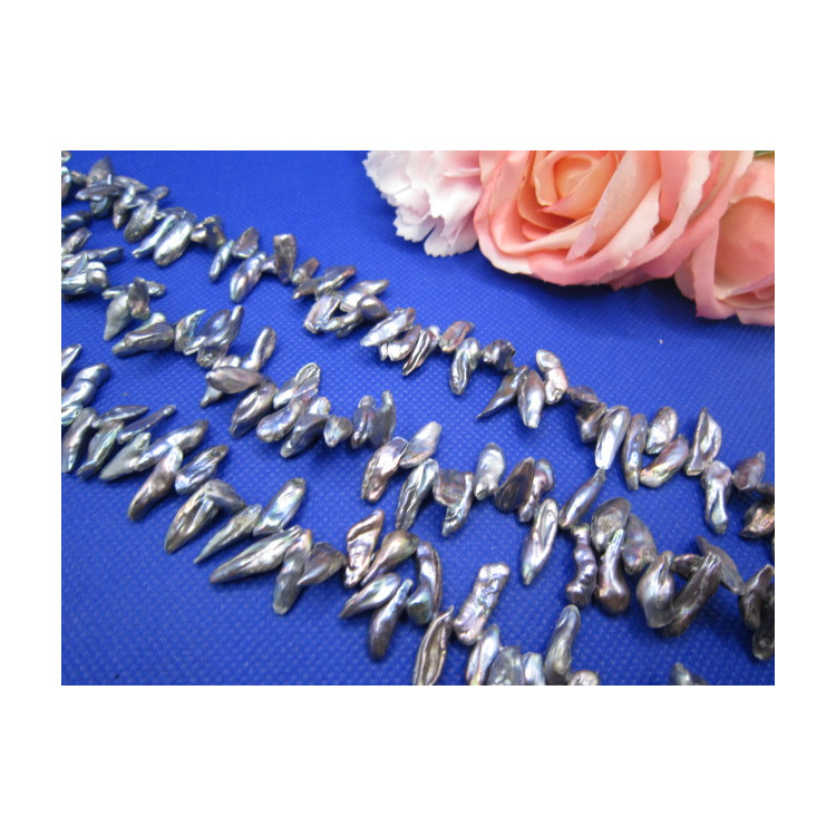 PERLES D'EAU DOUCE NATURELLE TIGE 12X3MM-16X6MM LAVENDE