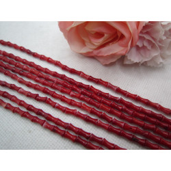 PERLES CORAIL BAMBOU 4X7MM ROUGE