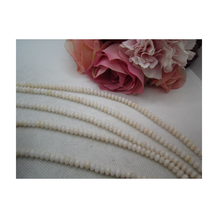 PERLES EN NACRE RONDELLE 6X4MM ROSE