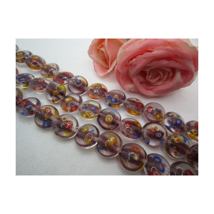 PERLES STYLE MURANO PLAT 20MM VIOLET