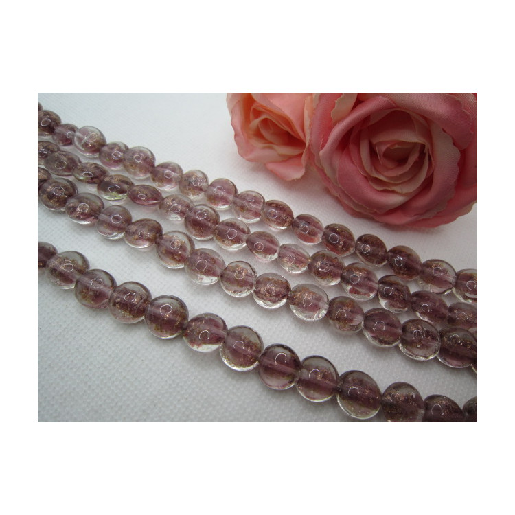 PERLES STYLE MURANO PLAT 12MM VIOLET