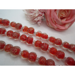 PERLES STYLE MURANO Forme de gourde 14x26MM rouge