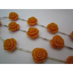 perles de ROSE EN CORAIL 18mm orange