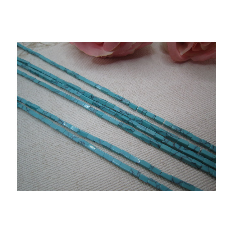 HOWLITE RECTANGLE 2x4MM TURQUOISE