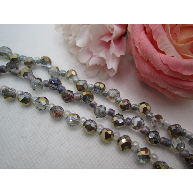 PERLES CRISTAL FACETTE FORME DE BRIOCHE 7MM doré et violet PERLES CRISTAL FACETTE FORME DE BRIOCHE 7MM doré et violet