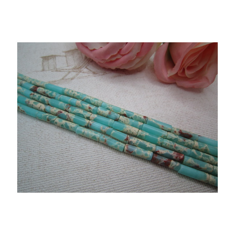 JASPE IMPERIAL TUBE 4x13MM TURQUOISE