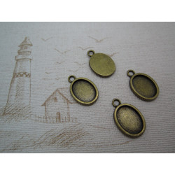SUPPORTS CABOCHONS 16X24 MM BRONZE