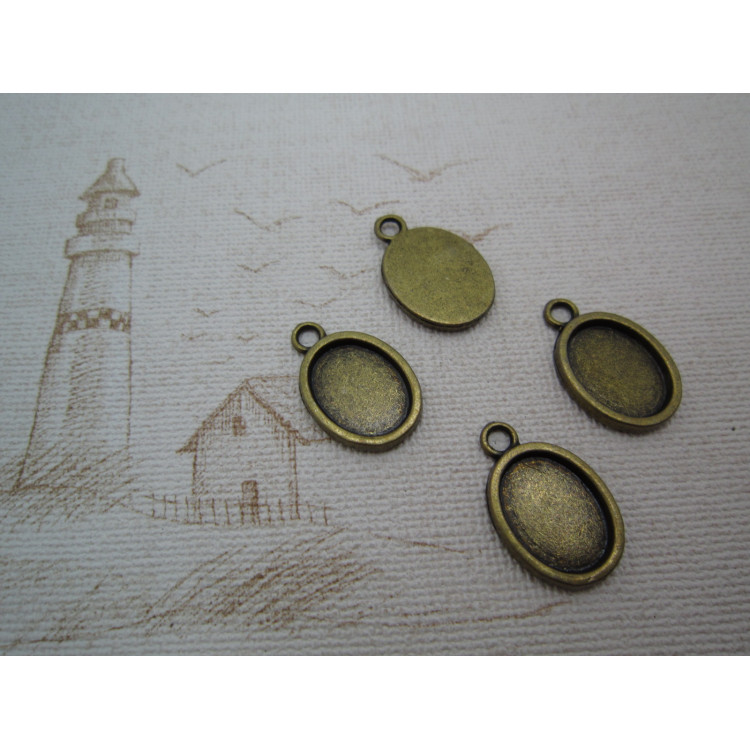 SUPPORTS CABOCHONS 16X24 MM BRONZE
