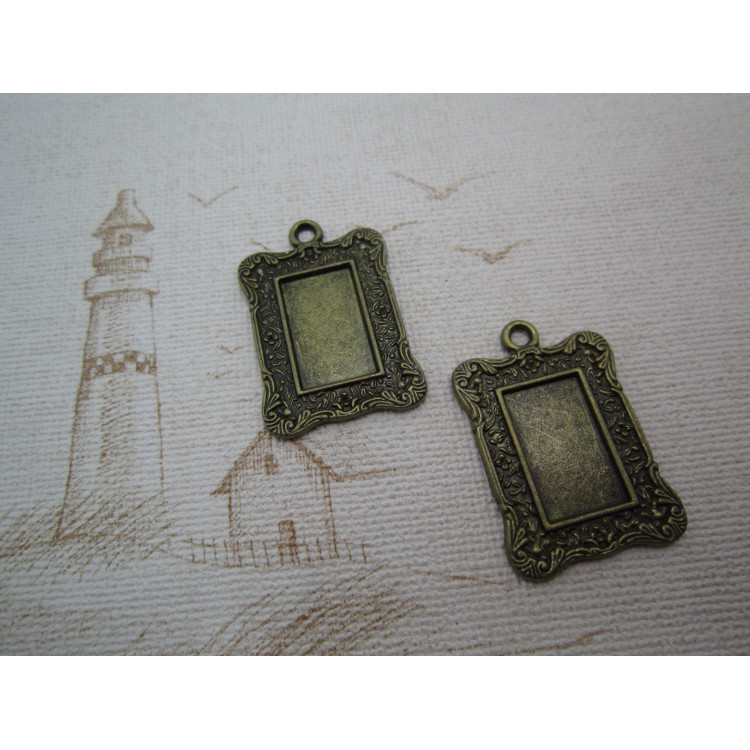 SUPPORTS CABOCHONS 25X36 MM BRONZE