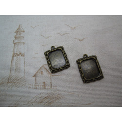 SUPPORTS CABOCHONS 19X25 MM BRONZE
