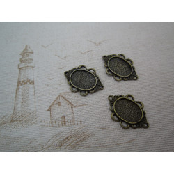 SUPPORTS CABOCHONS 20X28 MM BRONZE