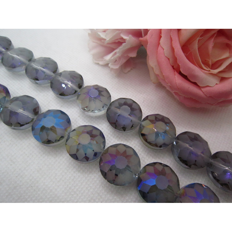 PERLES CRISTAL PLAT 18MM VIOLET