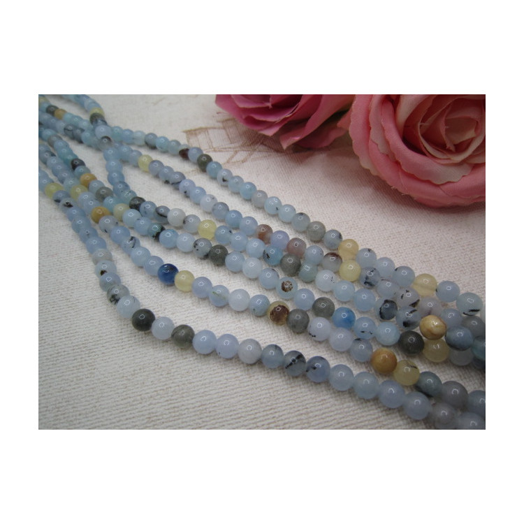 PERLES JADE 6MM BLEU