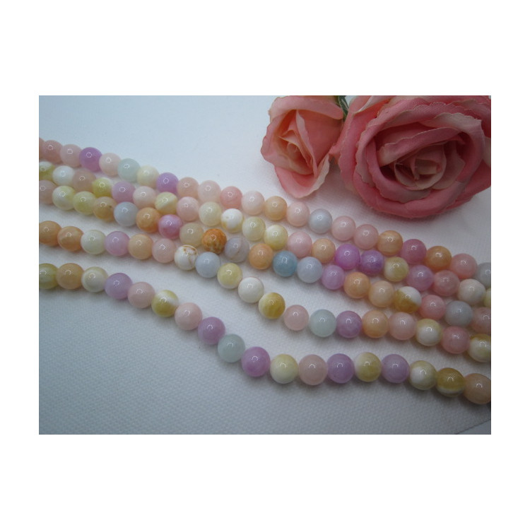 PERLES JADE ROSE MIXTE 10MM