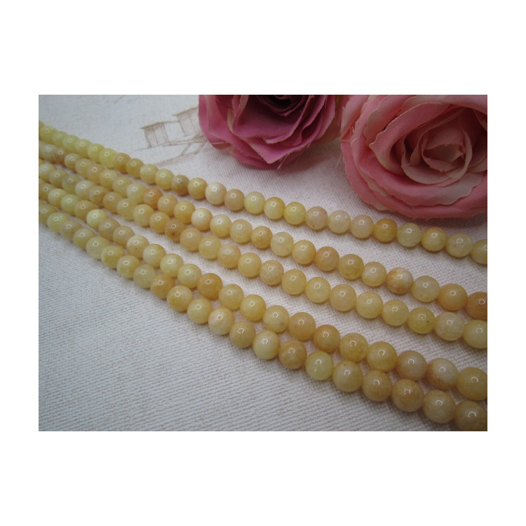 PERLES JADE 8MM JAUNE