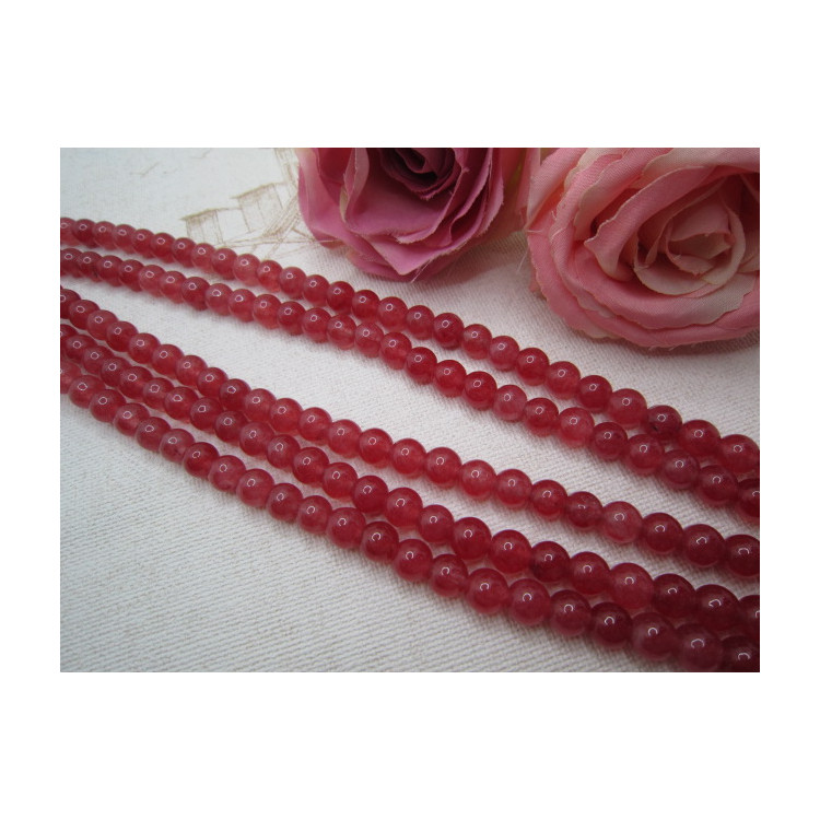 PERLES JADE 8MM ROUGE