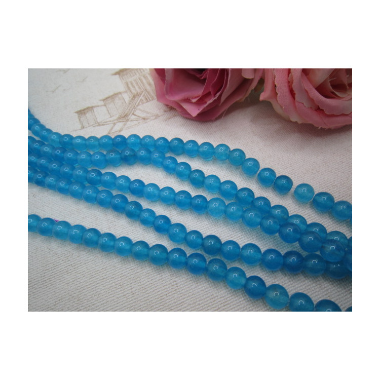 PERLES JADE 8MM BLEU